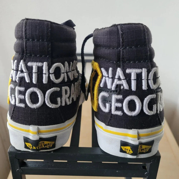 VANS National Geographic Sk8-Hi Reissue Black & Yellow Sneakers (Women Size: 5) - Picture 13 of 13